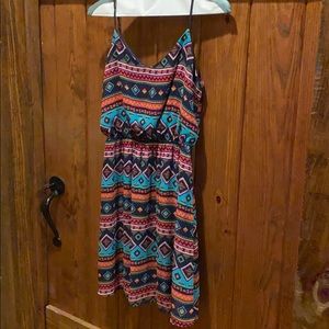 Navy Geometric Pattern Rosebud Small Dress